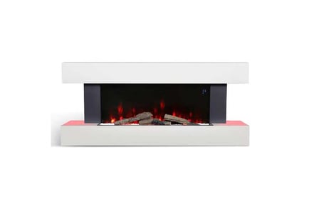 Wall-mounted electric fireplace with mantel 1000W-2000W