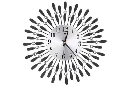 3D drop-shaped wall clock with crystal decoration