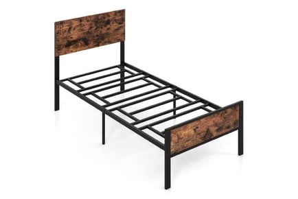 Metal Platform Bed with Headboard and Footboard