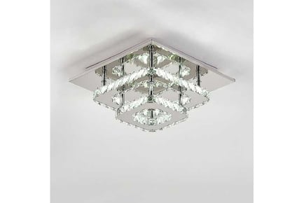 glamourous crystal square led ceiling light