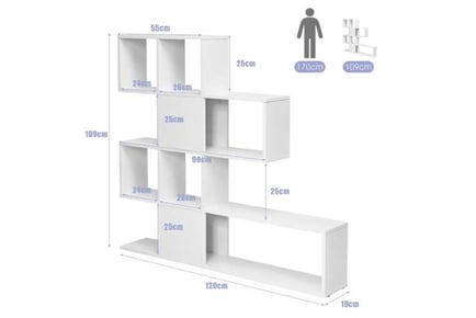 5-Tier Display and Storage Bookshelf for Home and Office