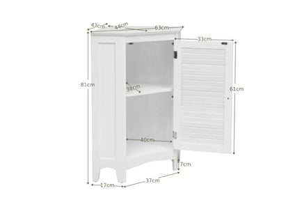 Bathroom Cabinet with Shutter Door and Adjustable Shelf