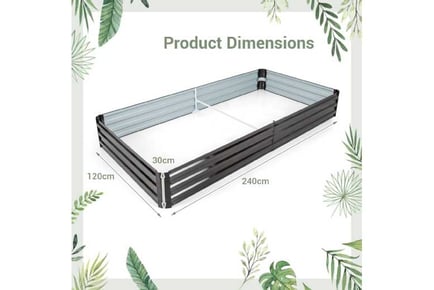 Metal Raised Garden Bed with Open-Ended Base