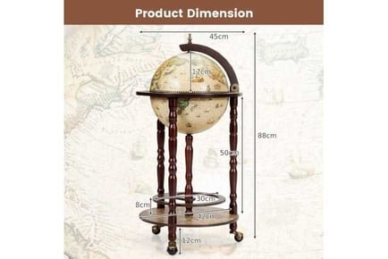 Wooden Globe Drinks Cabinet