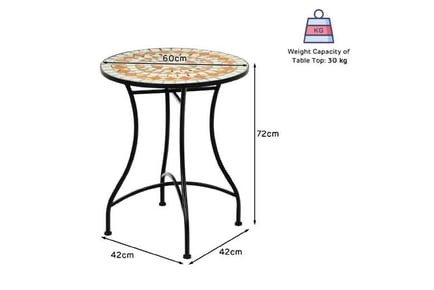 60cm Mosaic Round Coffee Table