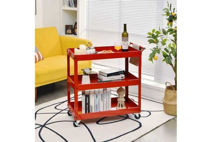 3 Shelf Rolling Metal Utility Cart