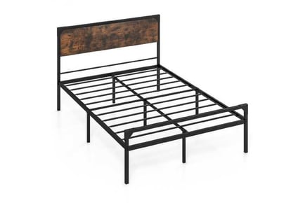 Industrial Queen Metal Platform Bed with 9 Support Legs