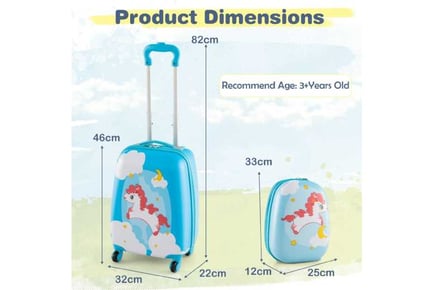 Kids Suitcase Backpack Luggage Set School Travel Lightweight