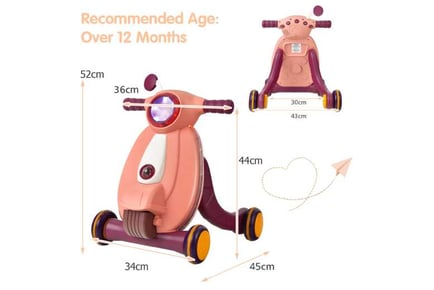 2 in 1 Sit to Stand Baby Push Along Walker Early Development