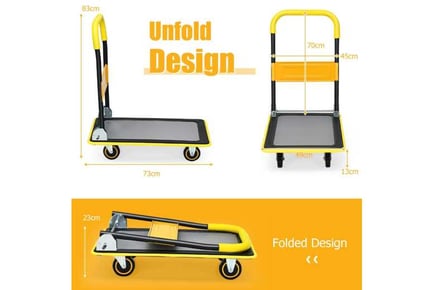 Folding Push Cart Dolly with 360 Degree Swivel Wheels