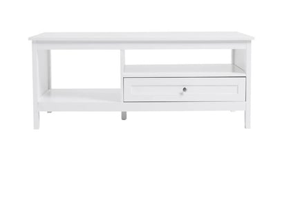 Classic White Coffee Table with Drawer