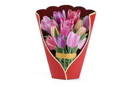 3D Pop-Up Forever Paper Bouquet Greeting Cards with Note Card