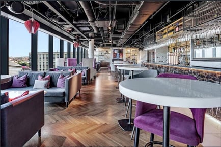 4* Radisson RED Sky Bar Afternoon Tea with G&T or Beer for 2 or 4