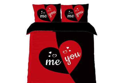 3-Piece Valentine Special Romantic Duvet Cover Set - 3 Sizes, 3 Designs