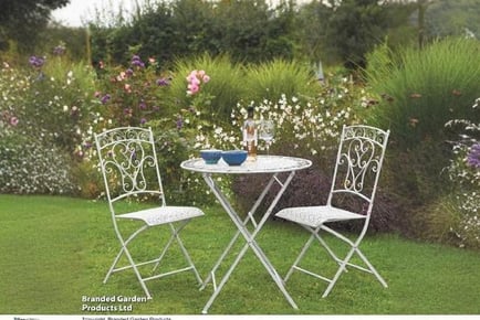 White Wrought Iron Garden Bistro Set