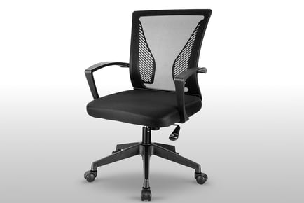 Adjustable Ergonomic Office Chair with Lumbar Support - Black