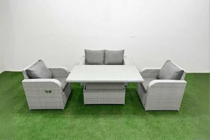 4 Seat Slope Back Garden Sofa Set Rising Dining Table Recliner