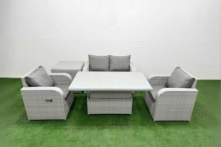 4 Seat Slope Back Garden Sofa Set Rising Dining Table Recliner