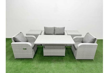 4 Seat Slope Back Garden Sofa Set Rising Dining Table Recliner