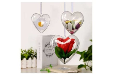 5Pcs Heart-Shaped Plastic Fillable Clear Balls Decor