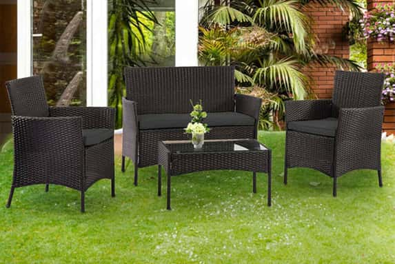 4-Seat-Outdoor-Rattan-Garden-Furniture-Set-with-Table