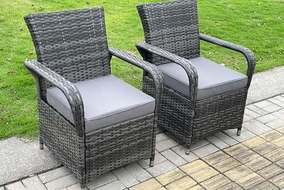 2-PC-High-Back-PE-Rattan-Outdoor-Garden-Arm-Chair-With-Seat-Cushion-Dark-Grey-Mixed-1