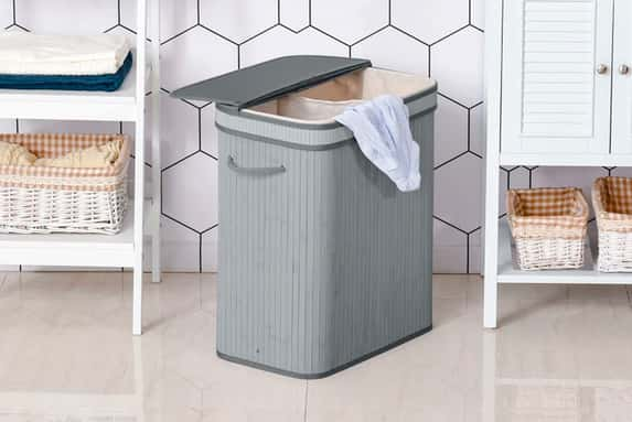 1-LEAD-IRELAND-HOMCOM-100L-Flip-Lid-Bamboo-Laundry-Basket-Grey