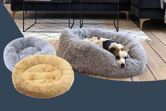 SUPER-SOFT-PLUSH-PET-BED,-Grey-&-Tan-1