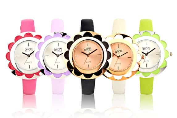 Eton-Black-&-Gold-Flower-Bezel-Womens-Watch-in-Five-Colours-1