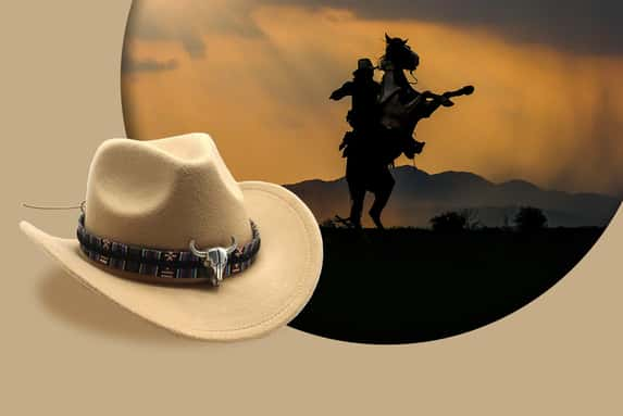 Western Cowboy Hat Horn Wool Jazz Hat-1