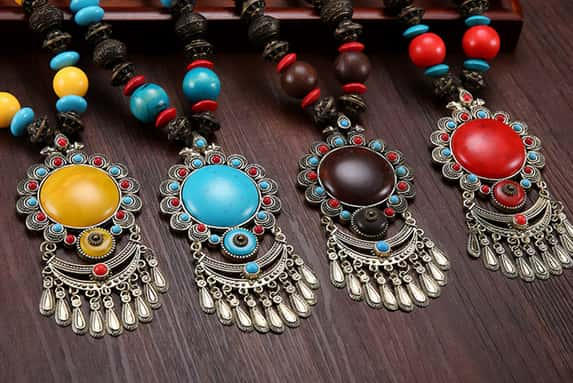 Indian-Boho-necklaces-with-gemstones-and-rustic-beads-1