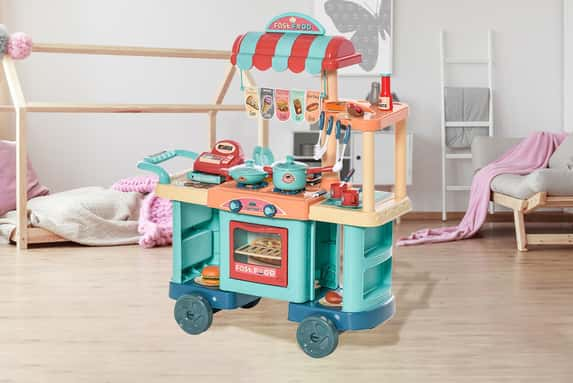 Roleplay-Supermarket-Kitchen-Trolley-Playset-1