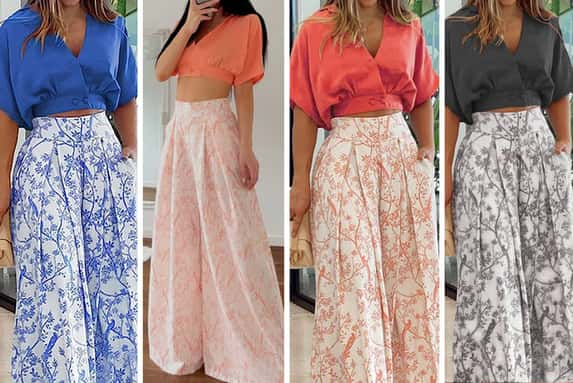 Women's-Summer-Floral-Print-Sports-High-Waist-Wide-Leg-Pants-1