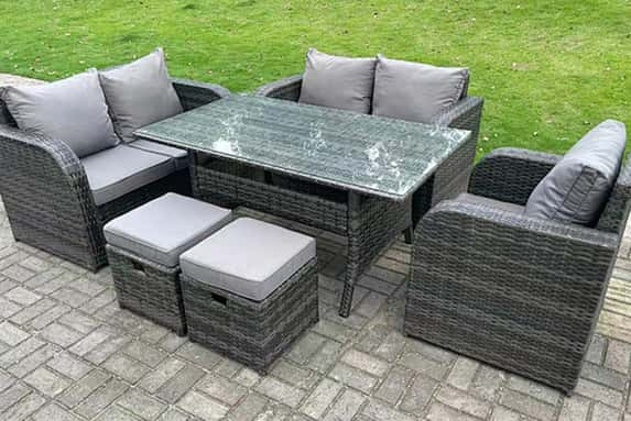 7-Seater-Rattan-Set-w--Sofas,-Reclining-Armchair-&-Stools-1