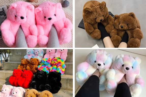 Fluffy-Teddy-Bear-Slippers-1