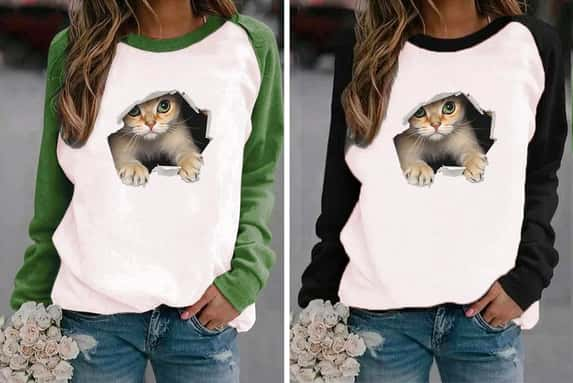 Casual-Cat-Print-Fleece-Sweatshirt-1