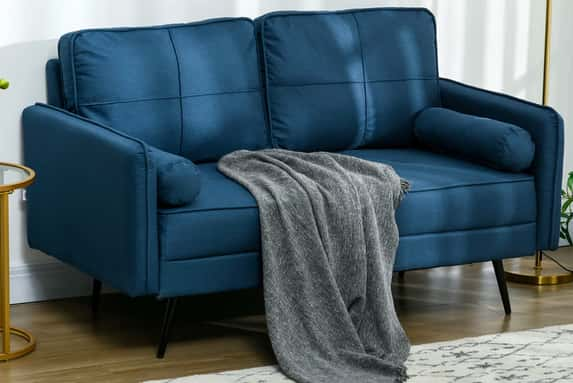 Blue-Upholstered-Loveseat-2-Seater-Sofa-1