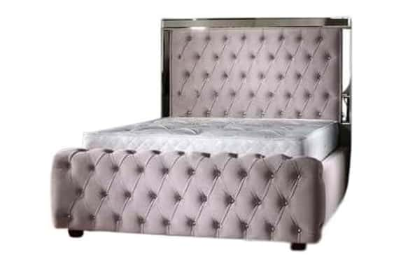 Grey-Plush-Velvet-Chesterfield-Mirrored-Headboard-no-mattress-1