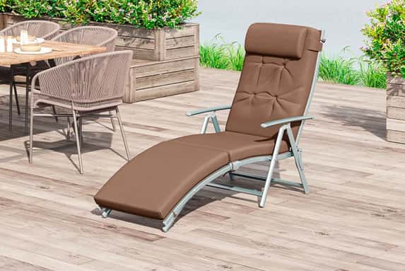 32160785-Steel-Frame-Outdoor-Garden-Padded-Sun-Lounger-w--Pillow-Brown-1