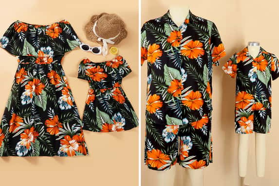 Hawaii-Printing-Family-Matching-Outfit-Set-1