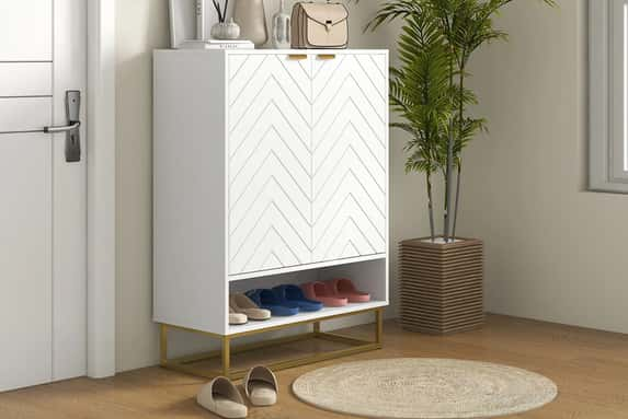 Shoe-Storage-Cabinet-with-Adjustable-Shelf-1