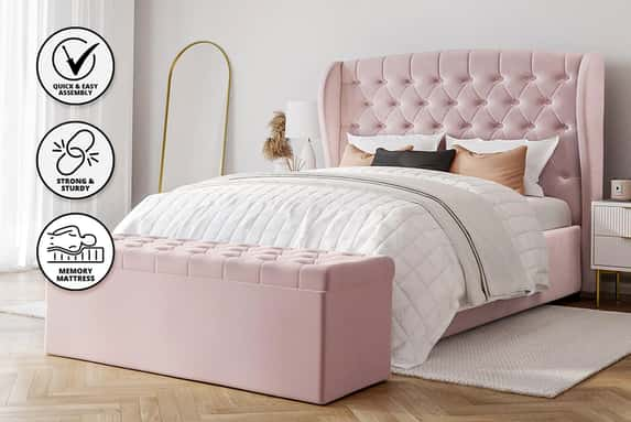 Light-Pink-Eva-Plush-Winged-Bed-Set-1