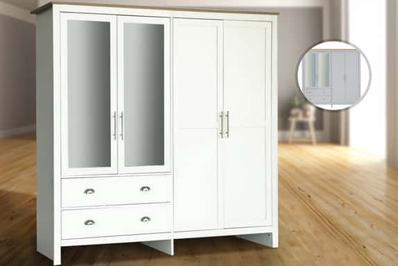 Heritage-4-Door-2-Drawer-Mirrored-Wardrobe-1