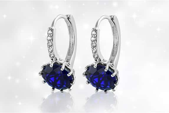 GameChanger-Associates-LTD-Huggies-Earrings-with-Royal-Blue-Cubic-Zirconia-1