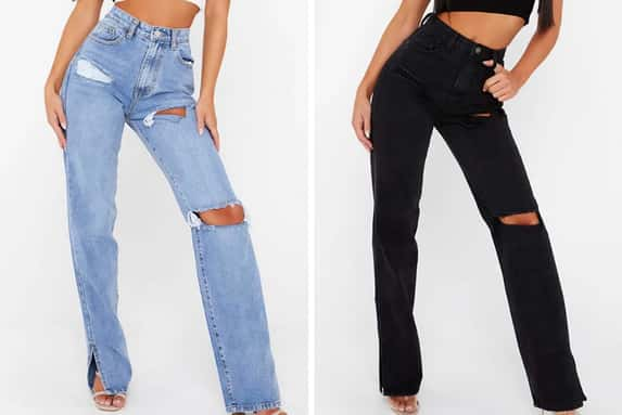 High-Waisted-Straight-Ripped-Leg-Jeans-1