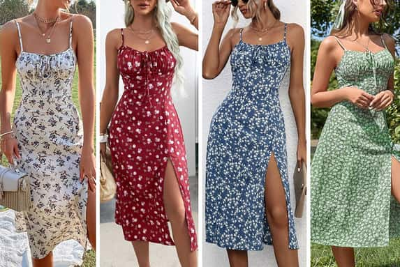 Women’s-Floral-Ruched-Cami-Dresses-1