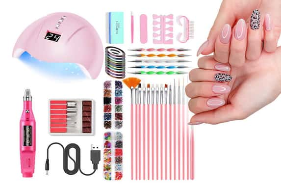 39-Pc-At-Home-Salon-Portable-Gel-Nail-Manicure-Kit-1