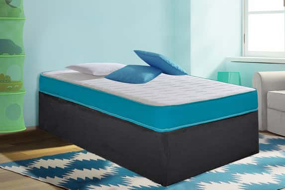 KIDS-AQUA-BLUE-MEMORY-SPRUNG-BREATHABLE-MATTRESS-1