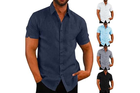 Men-Linen-Blouse-Short-Sleeve-Shirts-1