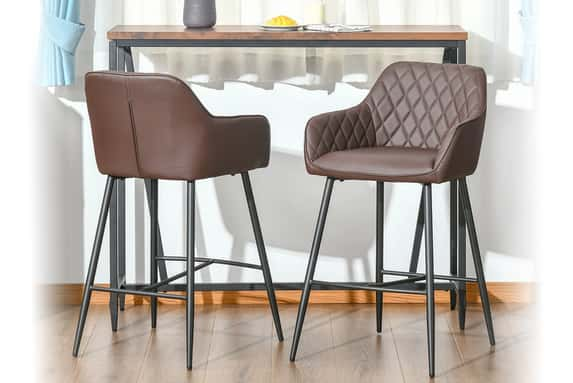 Set-of-2-Retro-PU-Leather-Bar-Stools---Brown-1